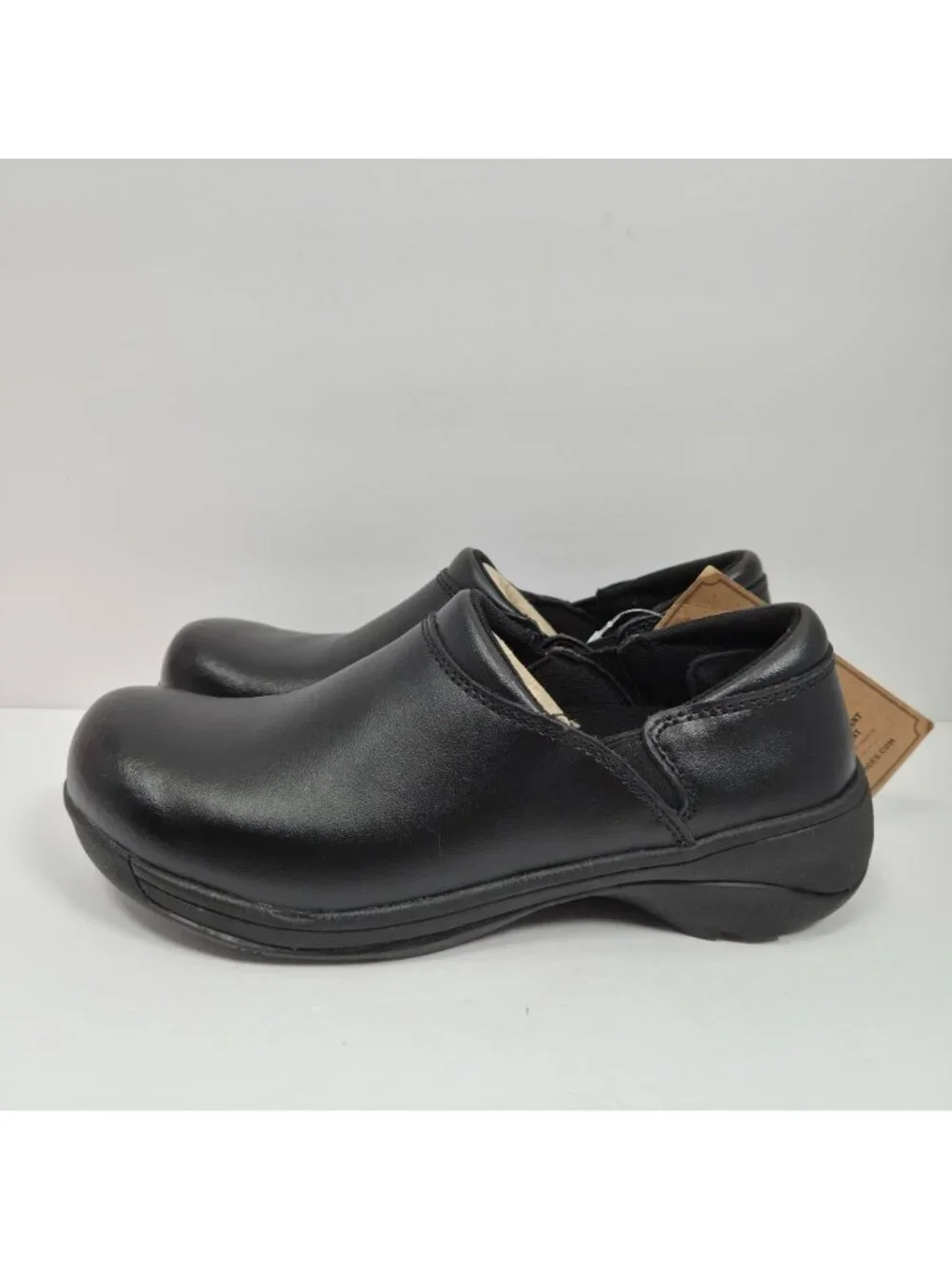 Mozo Forza Oil Slip Resistant Traction Women's Black Leather Clog US Sz 7.5 NWT - Picture 2 of 8